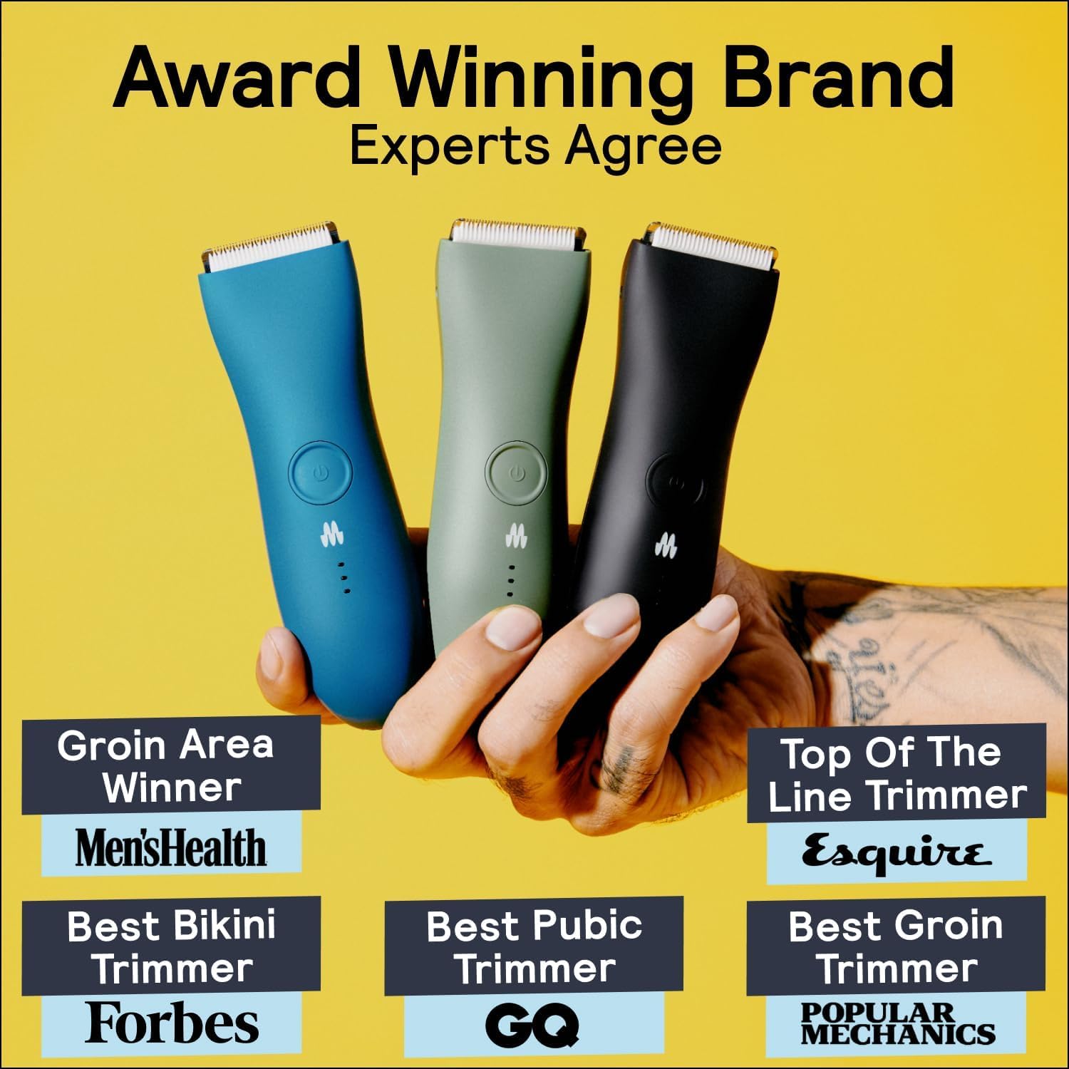 MERIDIAN - The Starter Package - Original Electric Body & Pubic Hair Trimmer Set, 1 Replacement Blade, Waterproof, Rechargeable for Men and Women, Onyx