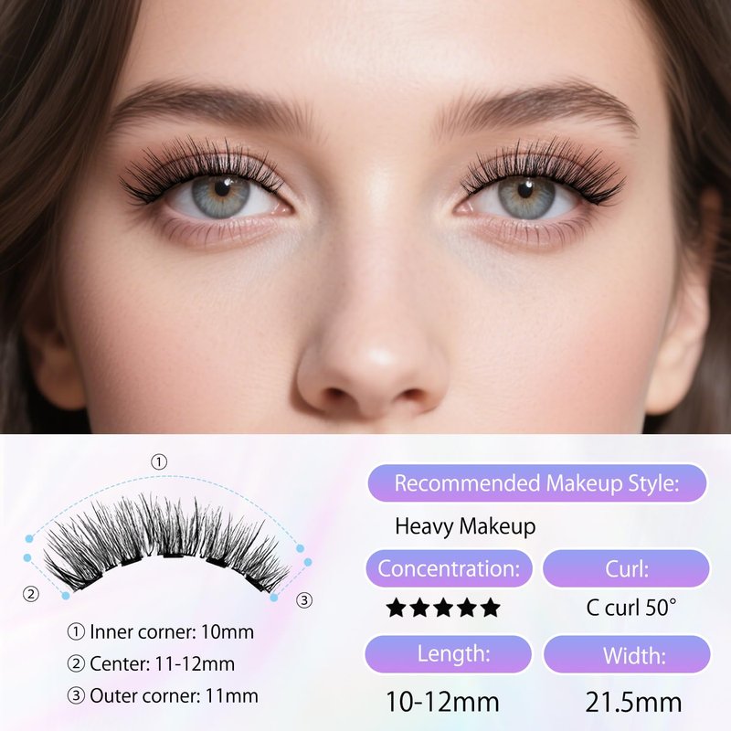 WITIFIG 2025 Magnetic Eyelashes 4 Pairs Kit 3D Natural Reusable Lashes with Applicator, No Glue Eyeliner Needed, Waterproof & Hypoallergenic False Eyelashes for Daily/Party/Wedding (1)