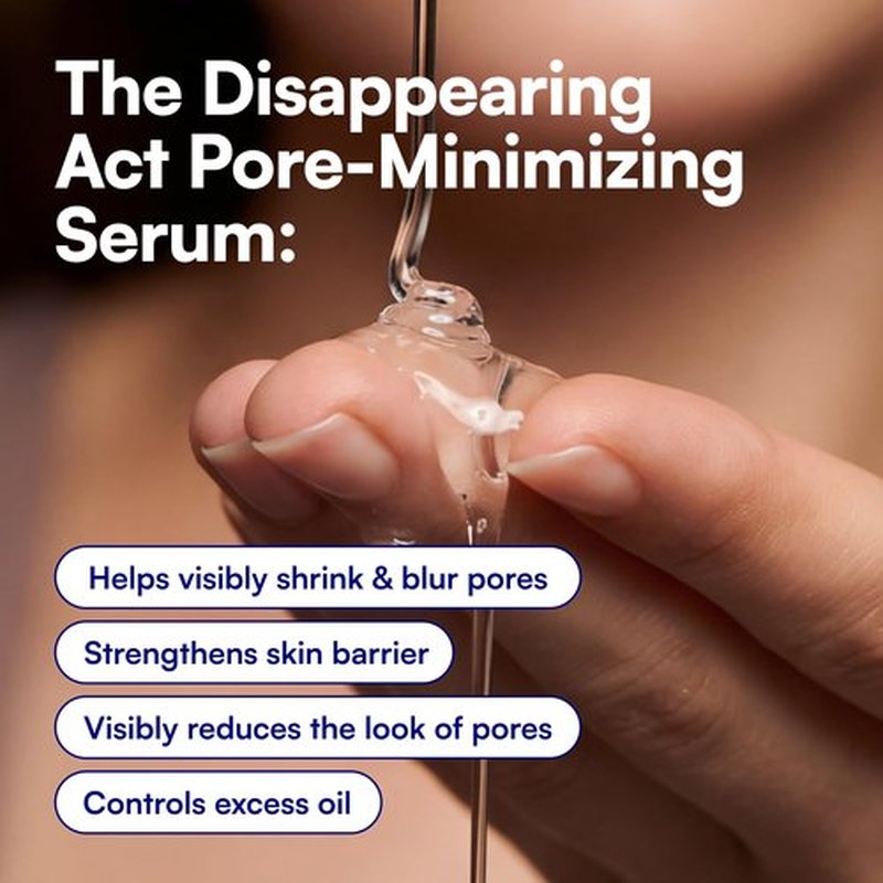 Bliss Disappearing Act Pore-Minimizing Serum – Niacinamide + Pore Vanish Complex with Green Tea – Refines Pores, Controls Oil & Targets Dark Spots for Smooth Glass Skin – 1 Fl Oz