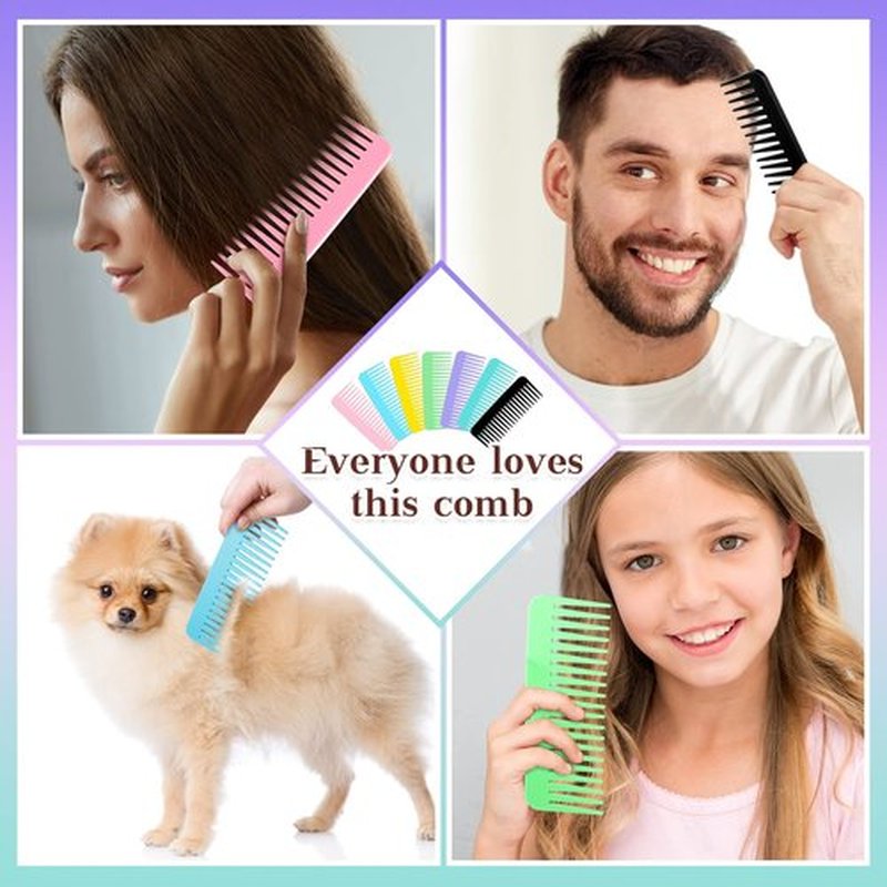Meanplan 42 Pcs Wide Tooth Large Hair Detangling Comb for Curly Long Hair Dry Wet No Handle Detangler Styling Shampoo Comb for Women Men Christmas Charity Operation Gifts