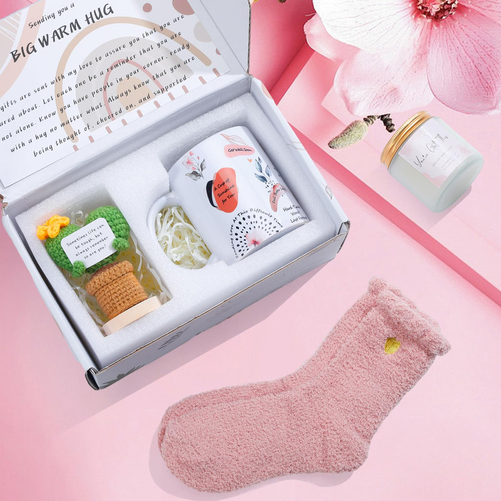 Get-Well Soon Gift Baskets for Women - Care Packge After Surgery Recovery - Self Care Gifts Thinking of You Gifts Feel Better Gift for Sick Friends