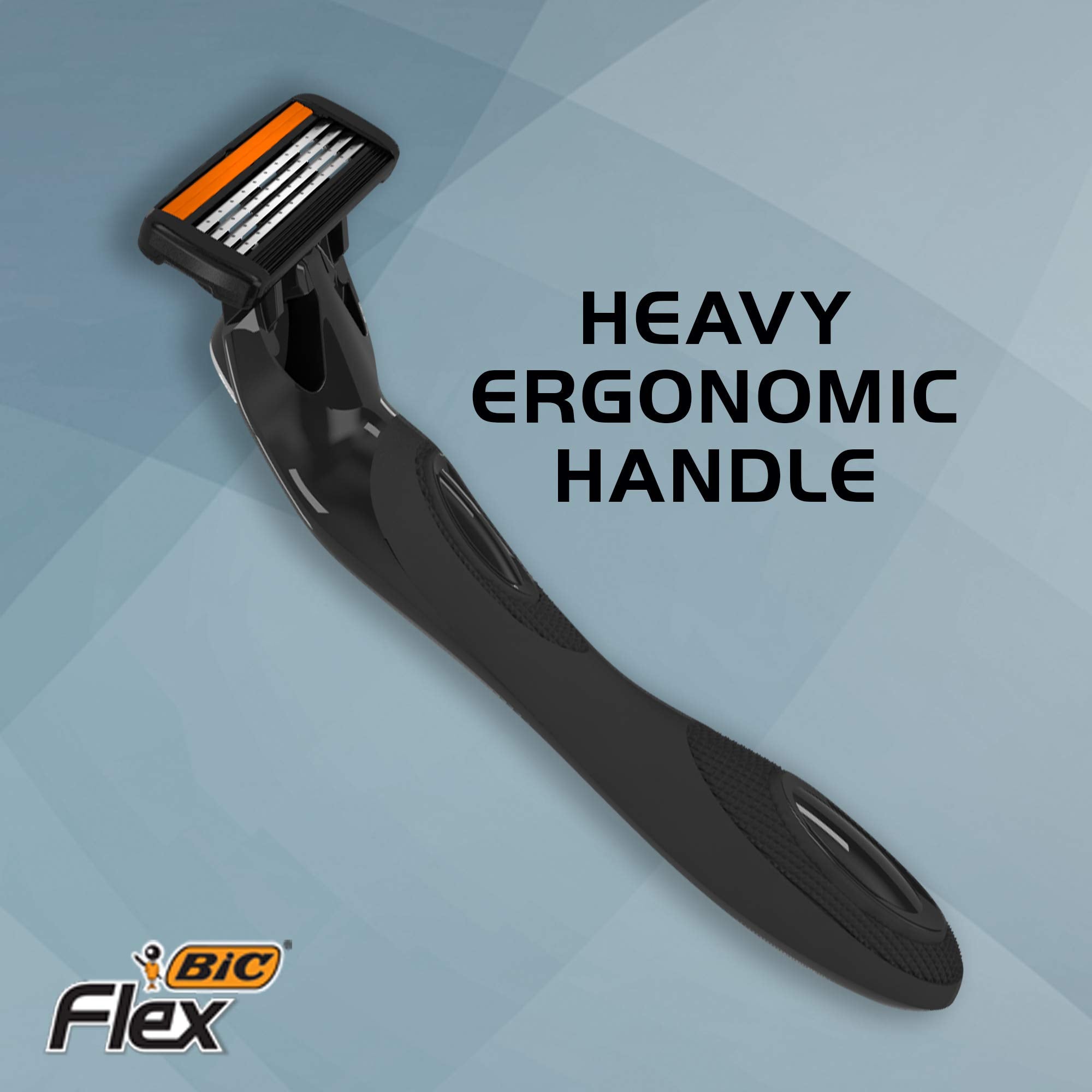 BIC Flex 4 Sensitive Hybrid Titanium Men's Disposable Razors, For a Smooth, Ultra-Close and Comfortable Shave, 8 Cartridges and 2 Handles, 10 Piece Razor Set