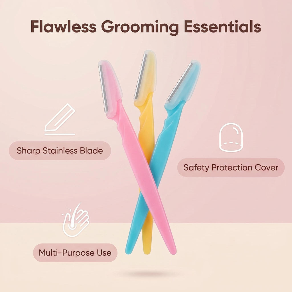 ILLUVA Exfoliating Dermaplaning Tool, Eyebrow Razor, Facial Dermaplane Razors Shaver with Precision Cover for Women and Men Pack of 6