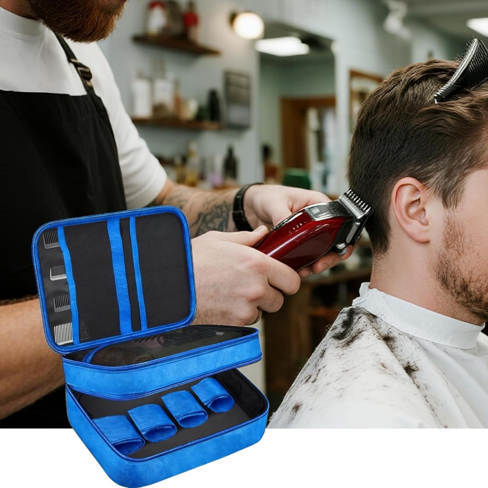 Hair Clipper Bag for Barbers, Clippers, Guards, Shears and Accessories