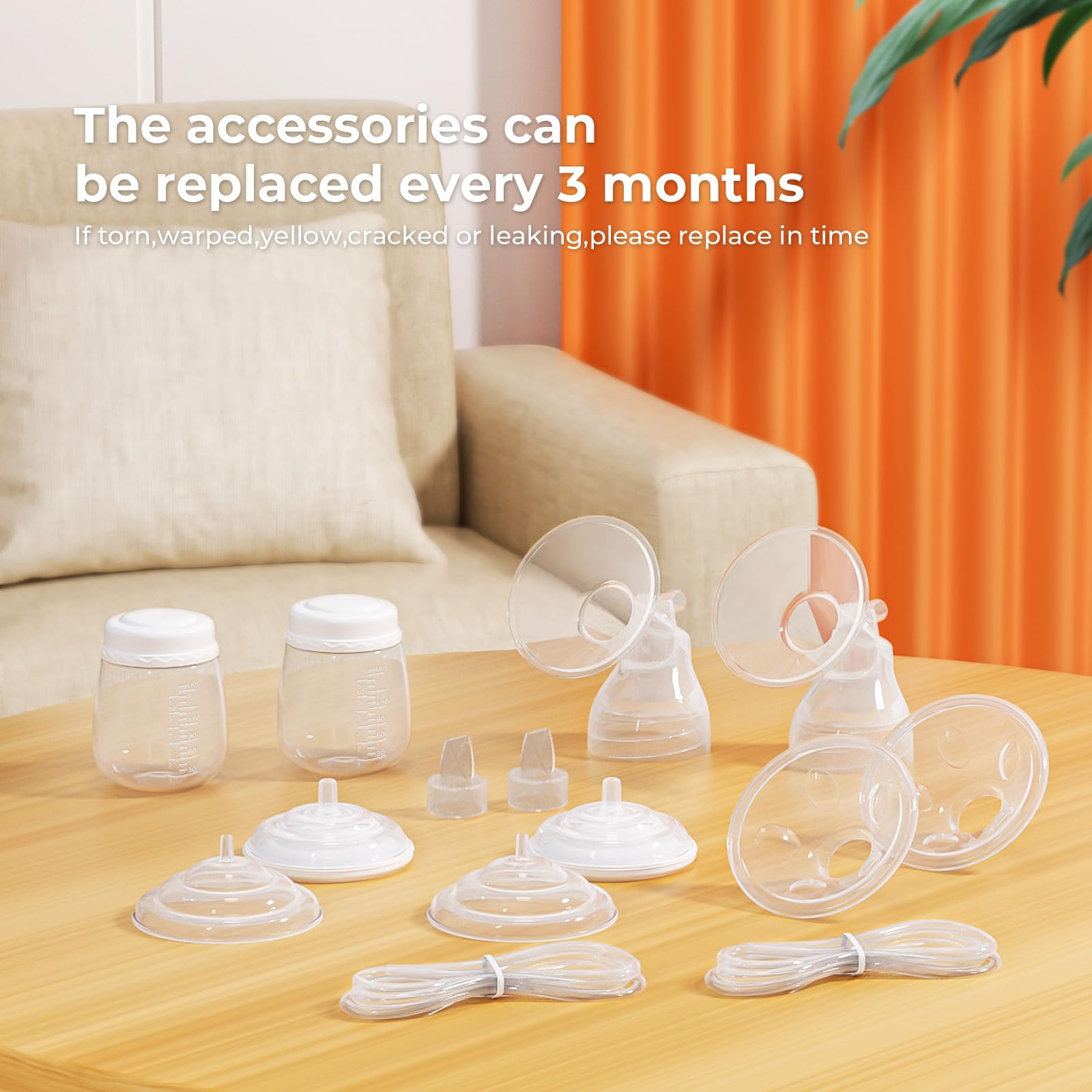 Breast Pump Parts Compatible with Spectra Bottles for Pumping Spectra Replacement Pump Parts Pump Bottles, Breast Pump s1/s2/9 Plus, Not Original Accessories, 2 Count