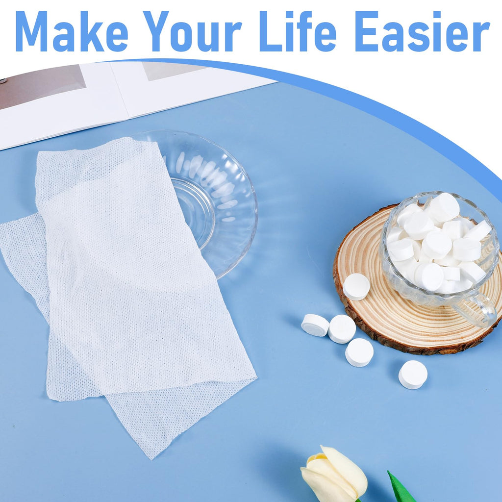 Jeffbaubl 200 Pcs Compressed Towels, Portable Compressed Coin Tissue, Camping Towel Tablets, Disposable Face Towels Bulk for Home Travel Outdoor Sports Camping(20 Carrying Cases)