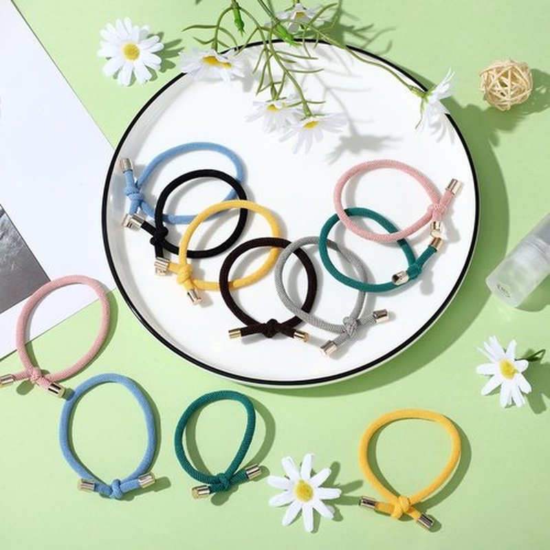 Canlierr 48 Pcs Colorful Knotted Hair Ties Adjustable Hair Ties Bow Elastic Without Damage Ponytail Holders for Women Girls