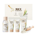 SKINFOOD Rice Starter Kit, Rice Toner, Rice Serum, Rice Moisturizer, and Rice Face Wash for Glass Skin, Korean Skin Care Set, Travel Size Kit, Stocking Stuffers, Gift Set for Women, Skincare Gift Set