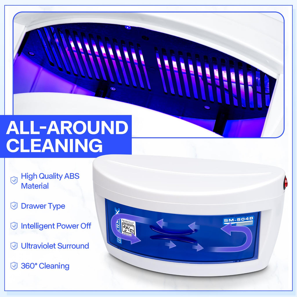 Cleaner For Nail Tools,LXIANGN Large Capacity 8 W Multipurpose Nail Tools Cleaning Box Nail Cleaner Cabinet Drawer For Barber Cutting Scissors Nipper Nail Art Tool