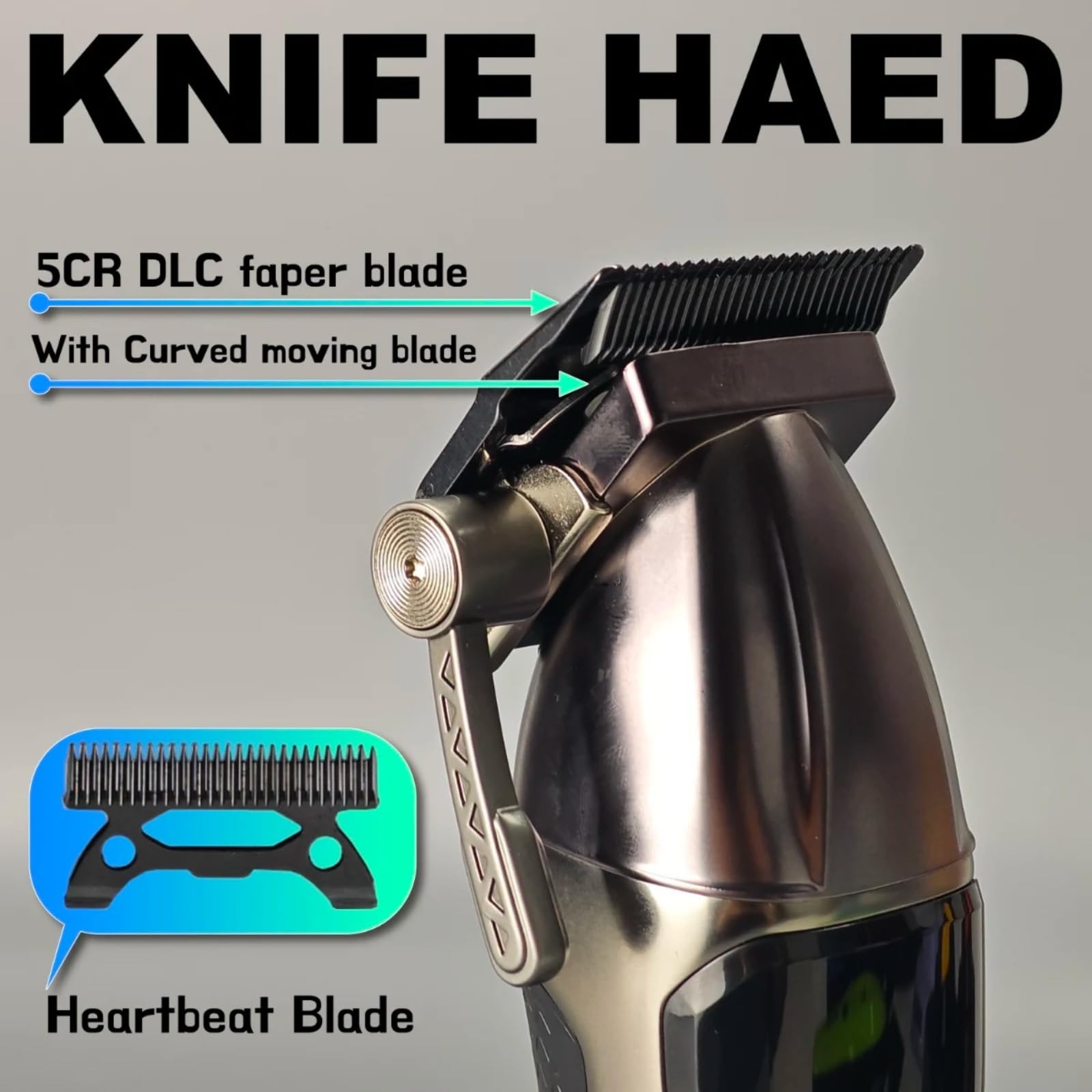 WMARK Hair Clippers for Men Professional Barber Clippers for Hair Cutting Cordless Clippers 5CR DLC Curved Ceramic Fade Blades, 2 Speed 8000/9000RPM, LED Digital Display, USB-C Rechargeable NG-8008