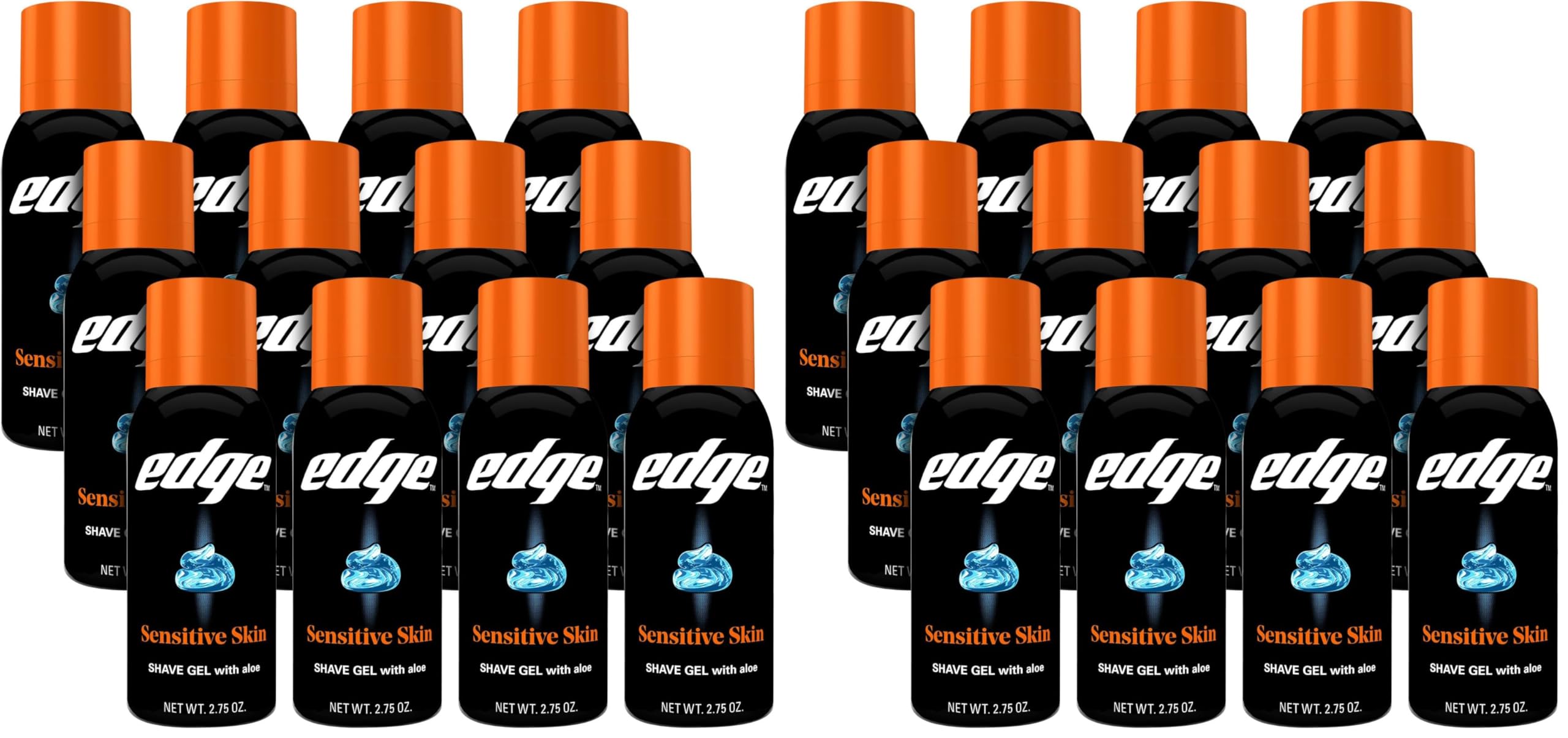 Edge Shaving Gel for Men,Sensitive Skin with Aloe,- Shave Gel For Men That Moisturizes,Protects and Soothes To Help Reduce Skin Irritation,(Pack of 24)