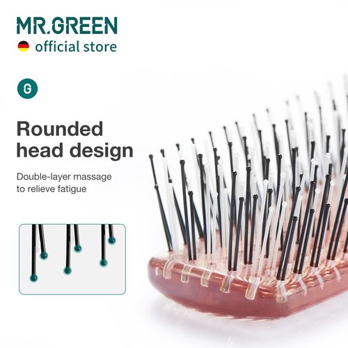 MR.GREEN Hair Brush Crystal Scalp Massage Combs Volumizing Hair Styling Fine Tooth Detangling Tool For Long Wet Dry Hair Women Gift (Pink, Large)
