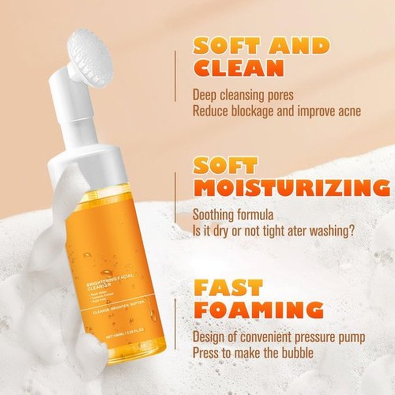TPTAL Turmeric Wash and Care Two Piece Set, Tuemeric Facial Cleanser & Turmeric Soap Bar,Face & Body Cleanser, Tur-meric Face Wash and Natural Turmerics Handmade Soap, Deep Cleansing