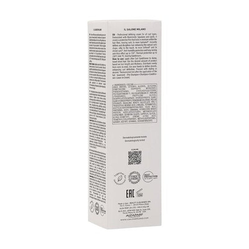 Il Salone Milano Curl Defining Cream - Anti-Frizz & Humidity Control - Adds Shine & Definition - 6.76 fl oz / 200ml