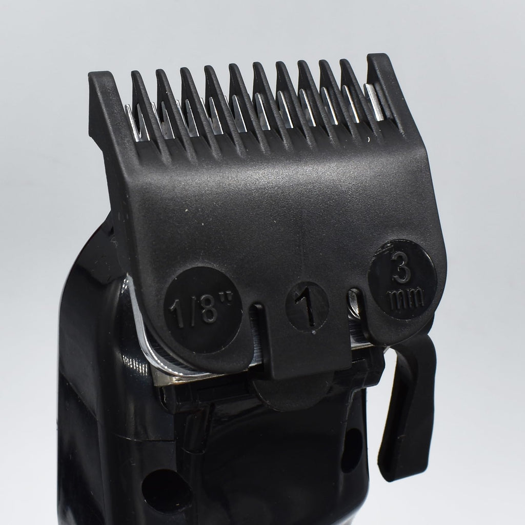 4 Pieces 4 Sizes Black Nylon Professional Hair Clipper Guide Guard Combs #3170-400, 1/8", 1/4", 3/8", 1/2" Compatible with Wahl Standard Full Sized 5 Star Series Magic Clip Hair Clipper Models (Black)