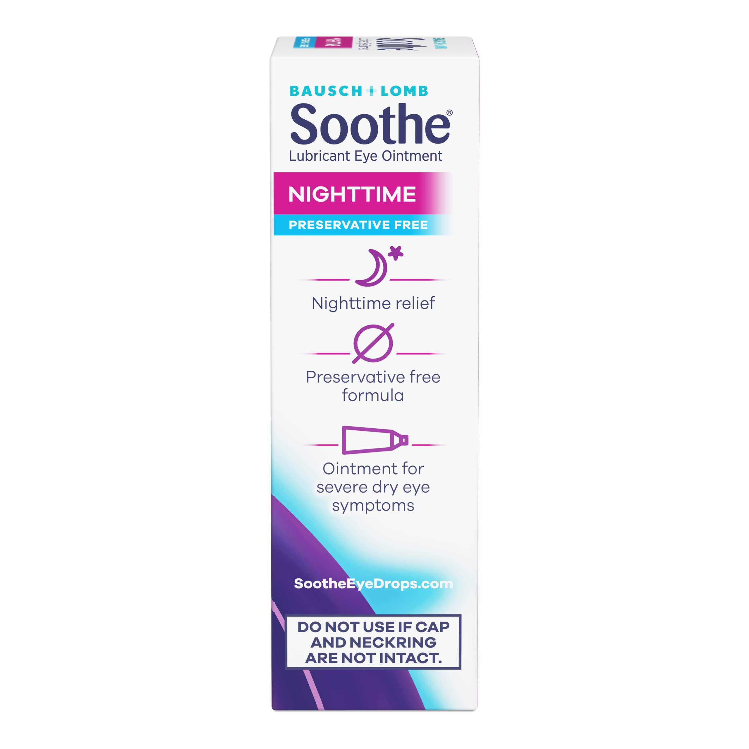 Soothe Eye Ointment by Bausch & Lomb, Lubricant Relief for Dry Eyes, Moisturizing & Comforting Nighttime Dry Eye Therapy, Suitable for Sensitive Eyes, Preservative Free, 3.5 g