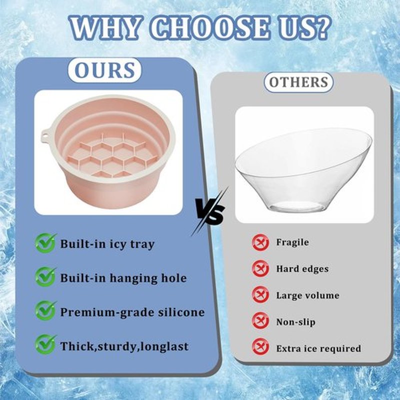 ElapseGlow 2-in-1 Silicone Face & Drink Ice Bowl - Collapsible Cryotherapy Mold for Facial Icing & Beverage Chilling, Portable Cold Plunge Basin Reduces Puffiness & Cools Drinks (Pink)