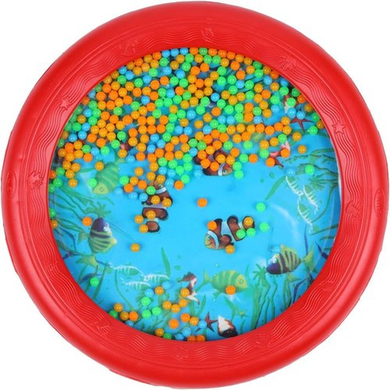 Musfunny Ocean Drum | Gentle Sea Sound Music Instrument for Kids | Red Educational Wave Bead Drum