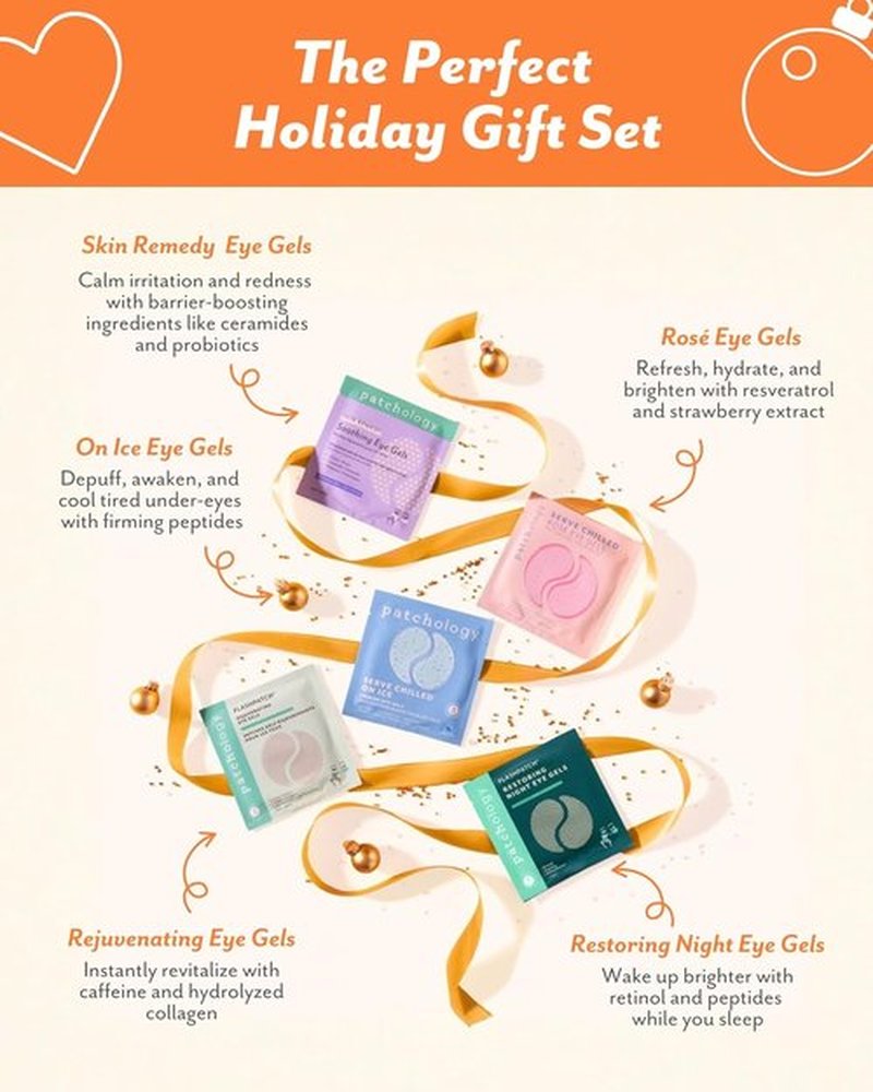 Patchology Patching All The Way Gift Set - Hydrating Under Eye Masks with Collagen & Retinol | 5-Pair Sampler