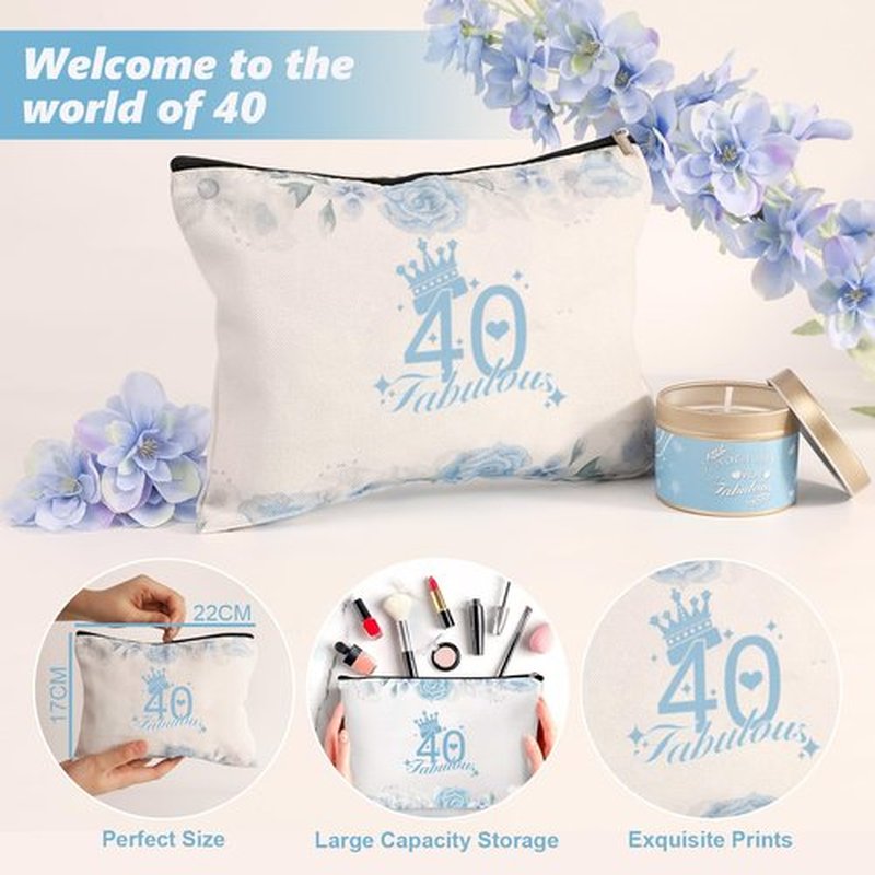 40th Birthday Gifts for Women, Ideas Baskets, 9 Pieces Unique 40th Spa Gifts for Her Wife, Girlfriend, Sister, Friends