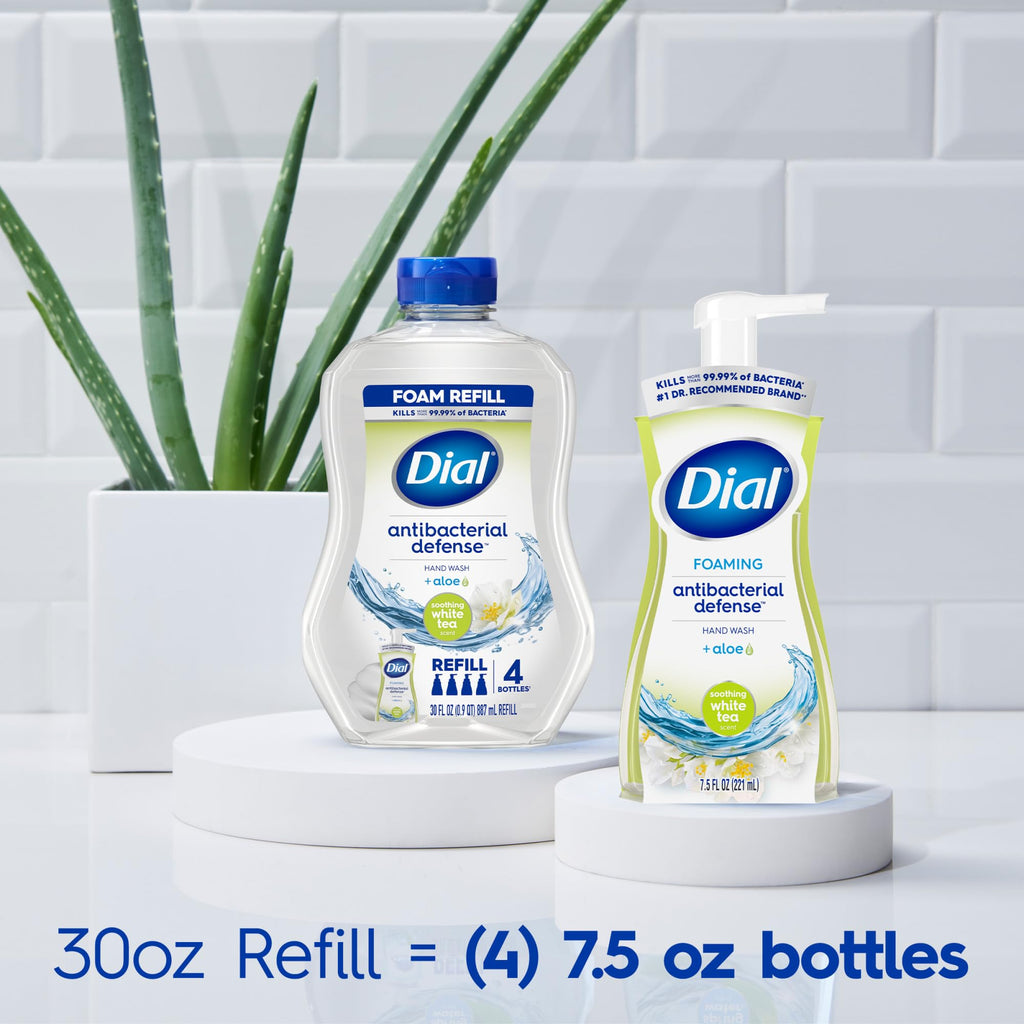 Dial Antibacterial Foaming Hand Wash, Soothing White Tea, 7.5 fl oz