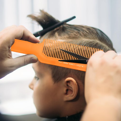Allegro Combs 9001 Hair Combs Flat Top Clipper Blending Fading Combs Cutting Barber Flattop Thinning Hair Combs Hairstylist Flexible For Women Men Shampoo Usa 2 Pc. (Neon Orange)