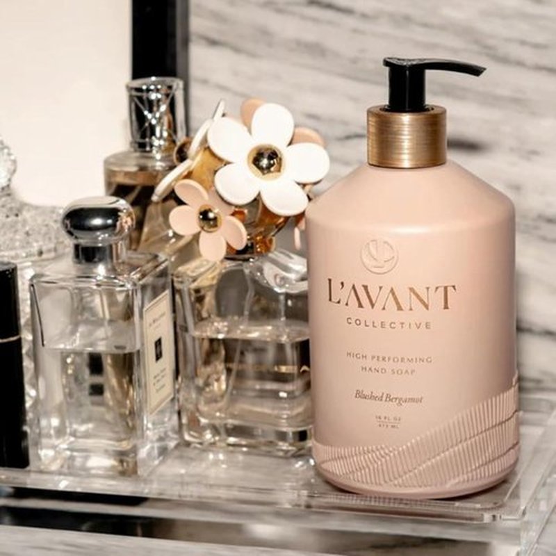 L'AVANT Collective Hand Soap - Luxurious Bergamot & Orange Blossom Scent | 16 Fl Oz Reusable Glass Bottle