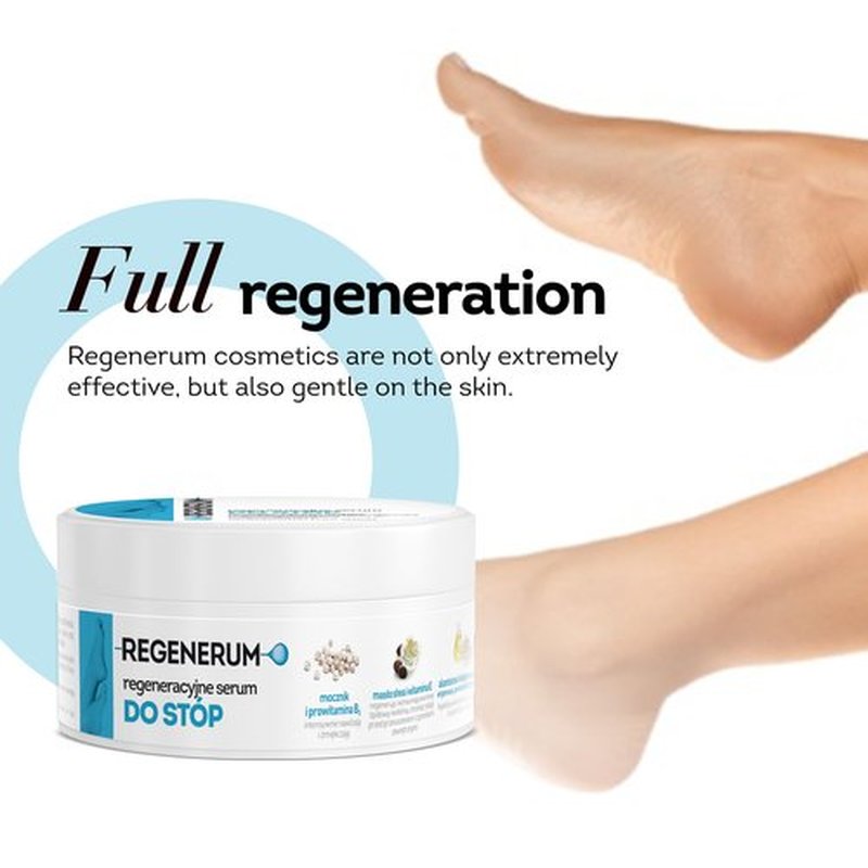 Regenerum - Foot Regenerating Serum - Footcare for Rough Skin, Deeply Softens, Restores, Repairs with Urea, Provitamin B5, Shea Butter, Vit E - 125ml
