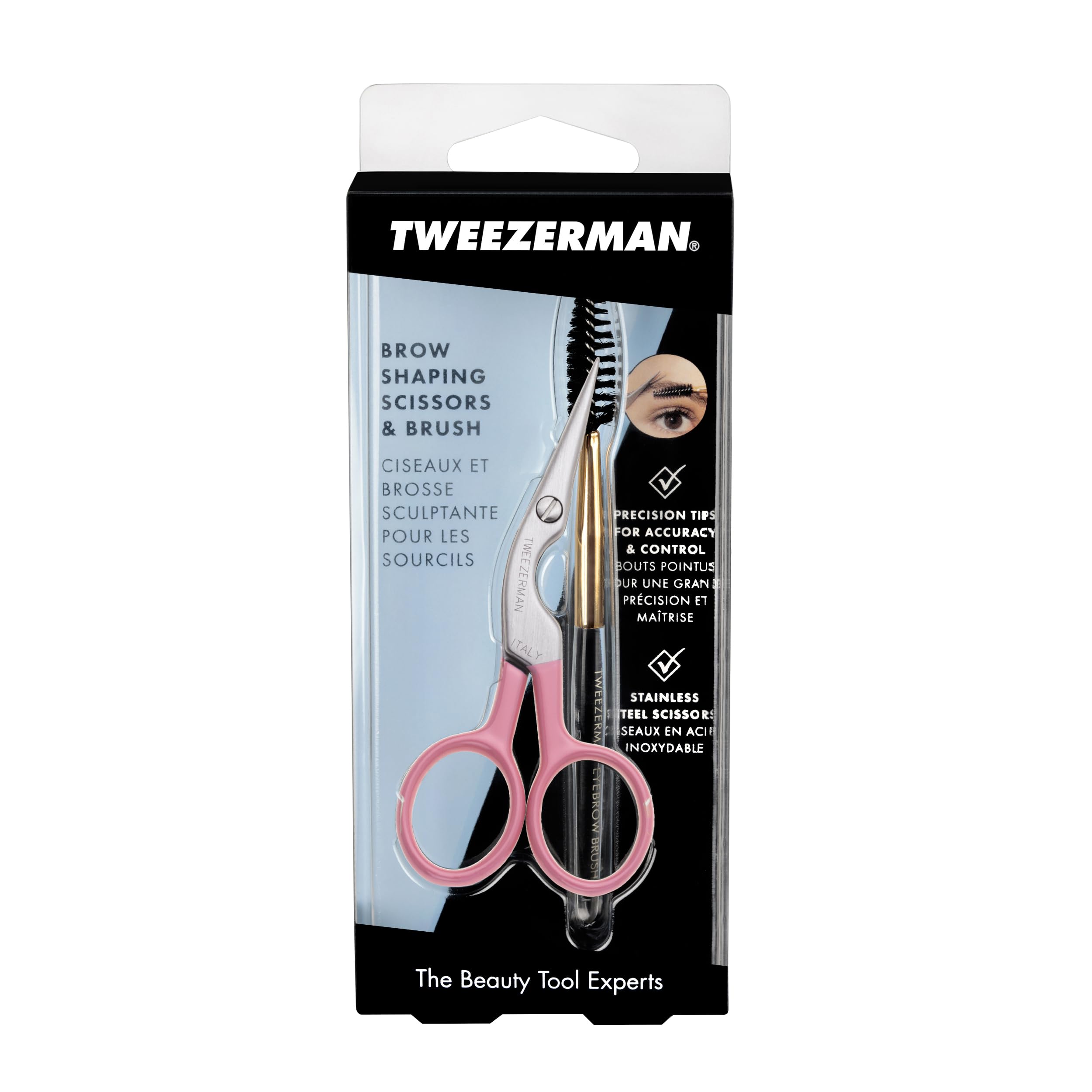 Tweezerman Exclusive Eyebrow Shaping Scissors & Brush Tea Rose