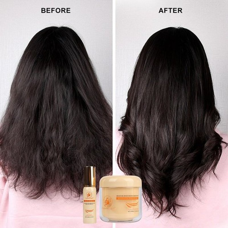 Aomimegel Hair Mask Argan Oil Set Deep Repair Conditioning Collagen Hair Treatment for Dry and Damaged Hair All Hair Types 16.9floz + 2floz