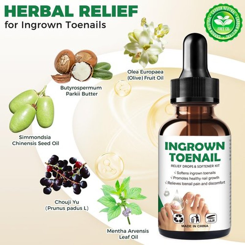 Ingrown Toenail Kit - Ingrown Toenail Drops, Ingrown Toenail Set - 60 Pcs Toenail Straightener Strips -Toenail Lifter Small Scissors
