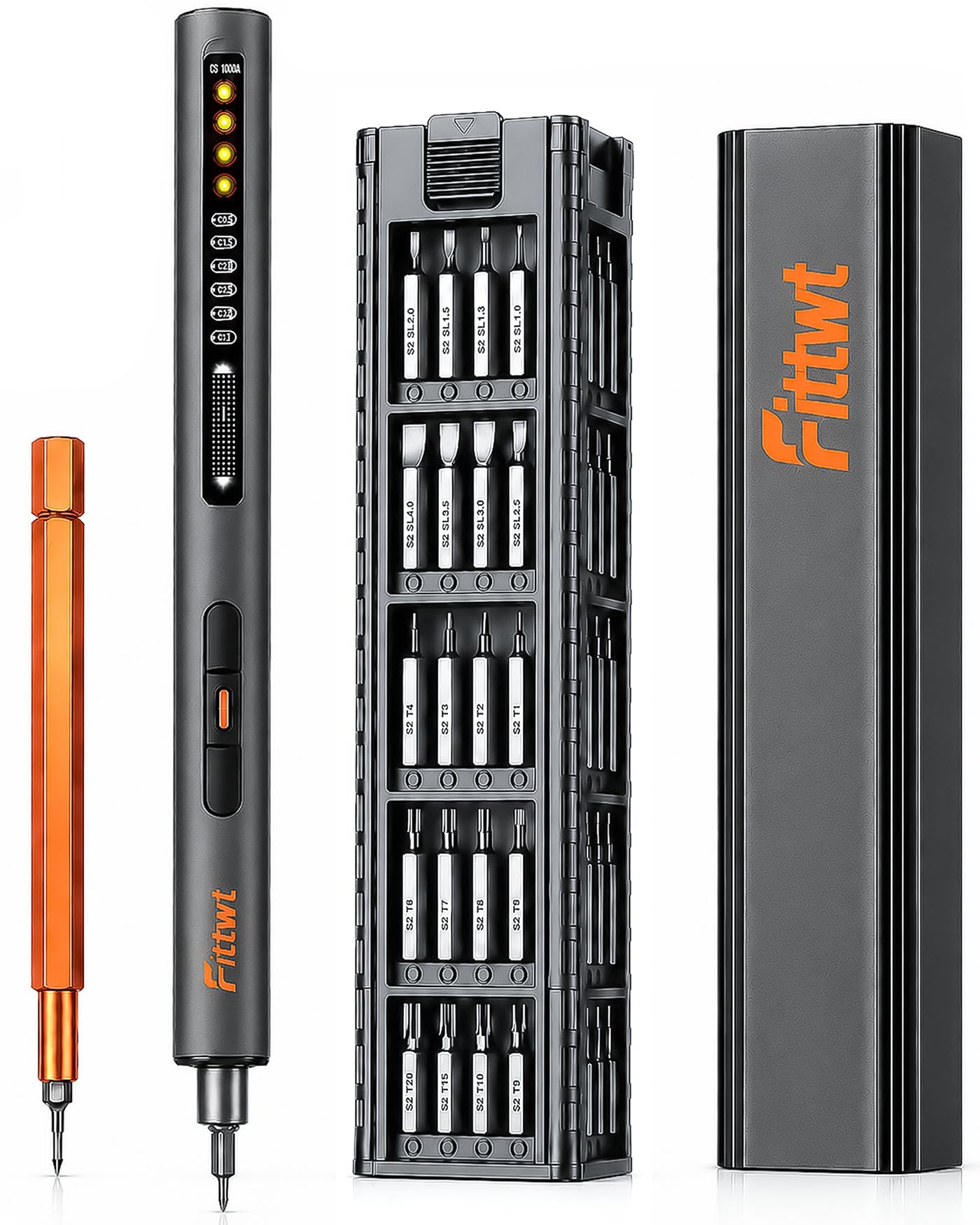 Mini Electric Screwdriver Set with 6 Torque Levels,0.2 to 0.7 N.m Rechargeable Cordless Screwdriver Kit with 67 S2 Magnetic Bits, Precision Screw Driver with LED Light for Electronics Repair,PC,RC