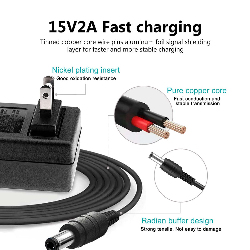 RCBCH Adapter 15V Power Supply Cord Massage Gun Charger for Theragun Prime, Theragun Mini Massage Gun Model BR-GUN-002, G4-MINI-RED-PKG-US [Theragun Mini/Theragun Prime] 2A Charging Cable