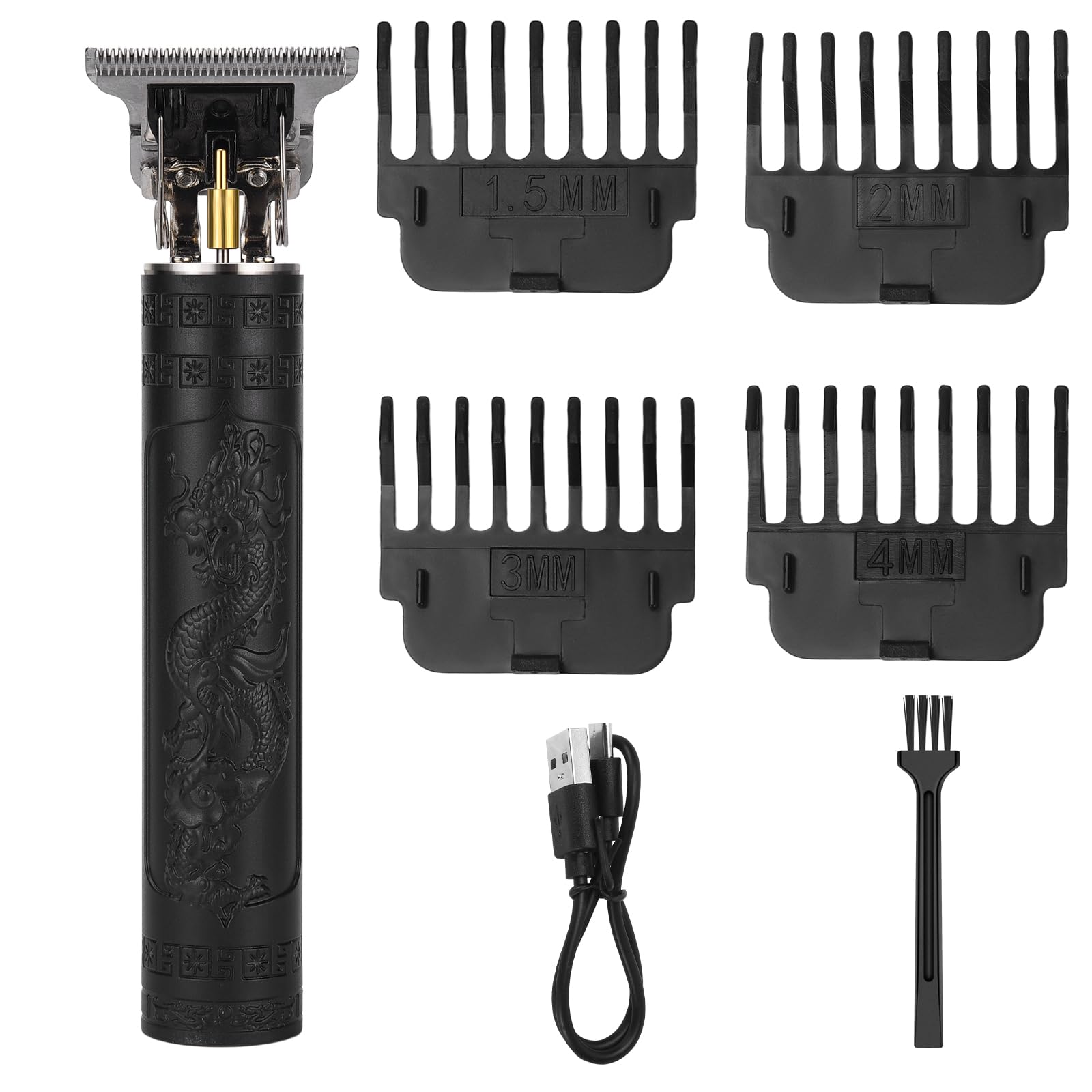 LQTⓇ Professional Beard Trimmer for Men, Rechargeable Hair Trimmer, Hair Clipper for for Hair Cutting, Cordless Electric Razor Shavers, Mens Gifts（Black）