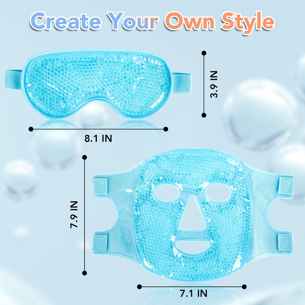 XPCARE Colding Ice Face Mask and Cooling Eye Mask for Puffy Eyes & Migraine Relief, Gel Eye Mask, Cool Face Masks for Dark Circles, Eye Surgery, Sleeping, Pressure, Headaches, Skin Care