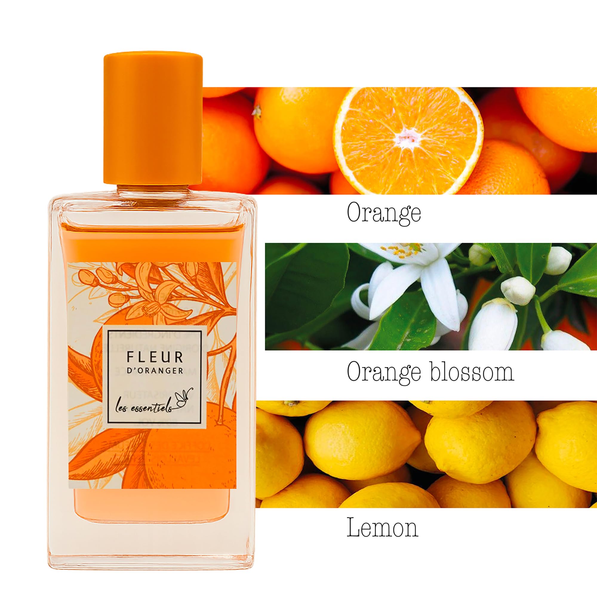 Les Essentiels Fleur d'Oranger Perfume and Soap Gift Set - Citrus Floral Scent - Perfume for Women and Men - EDP Spray and Natural Soap - 2 pc