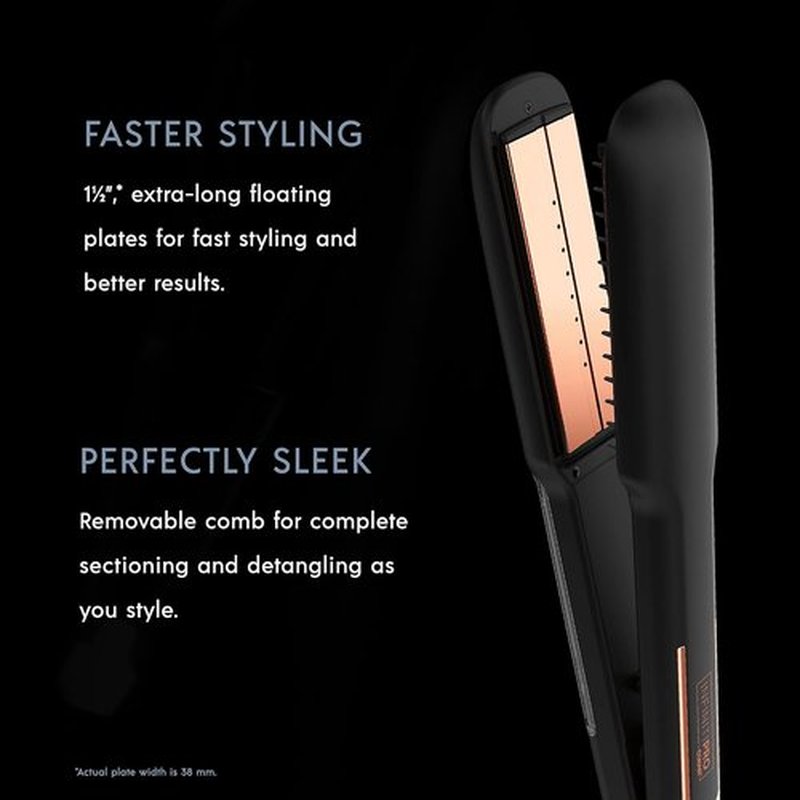 INFINITIPRO by CONAIR Steam Therapy Flat Iron - 1.5-Inch Hair Straightener for Smooth, Sleek Styles