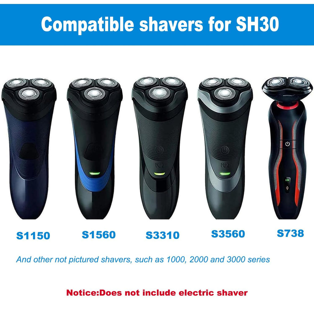 SH30 Replacement Heads for Philips Norelco 3000 Replacement Blades for phillips norelco 3000 Replacement Electric Shaving Head Blades Series 3000,2000,1000,3500 New Upgrade SH30/52 Heads 6Pack Brush*2