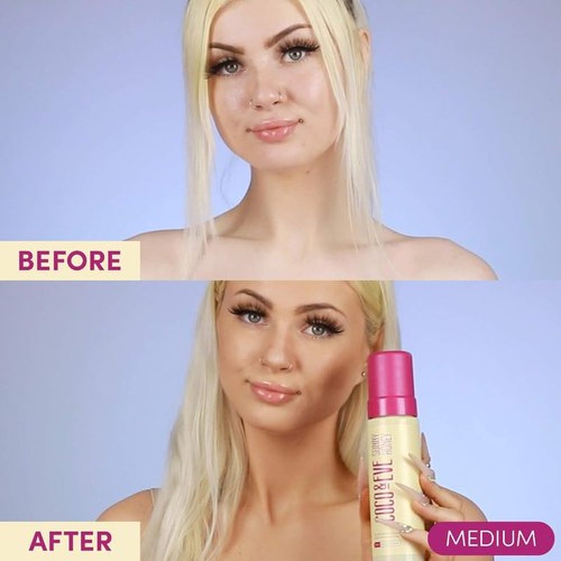 Coco & Eve Self Tanner Foam Kit - Medium Streak-Free Tanning Mousse with Mitt Applicator | Vegan & Cruelty-Free