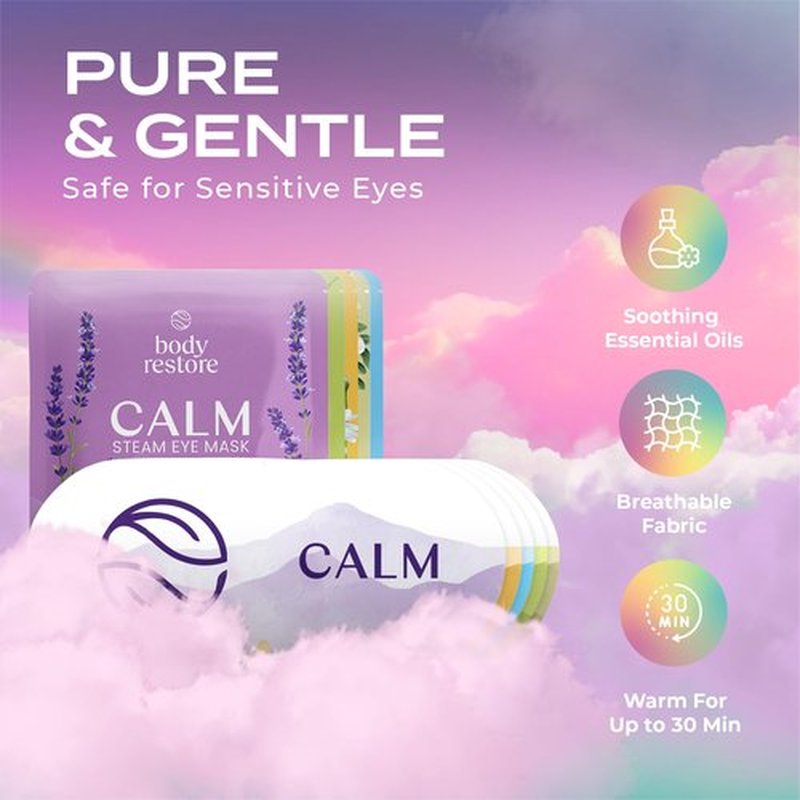 Body Restore Self Heating Warm Compress for Dry Eyes 5 Pack – Heated Eye Mask for Fast Relief, Birthday Gifts for Women, Men, Easter Basket Stuffers, Stye Eye Treatment, Eye Patch – Variety
