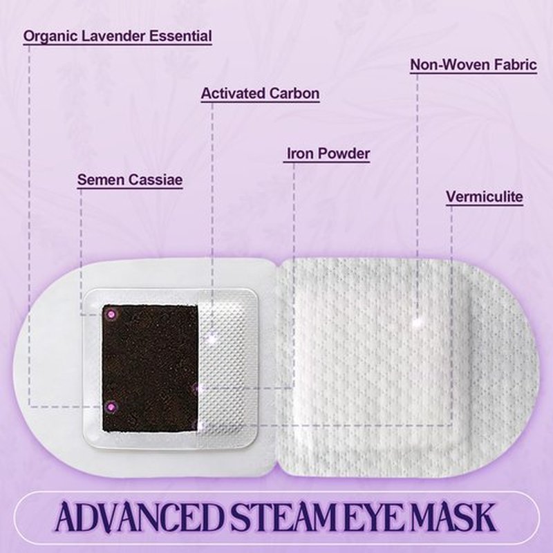 PENNTR Steam Eye Mask, Heated Eye Mask For Sleep & Dry Eye Relief, Stye Eye Treatment, Warm Compress, Spa, Travel Essentials & Relaxation Disposable Eye Mask, Lavender 18 Pack