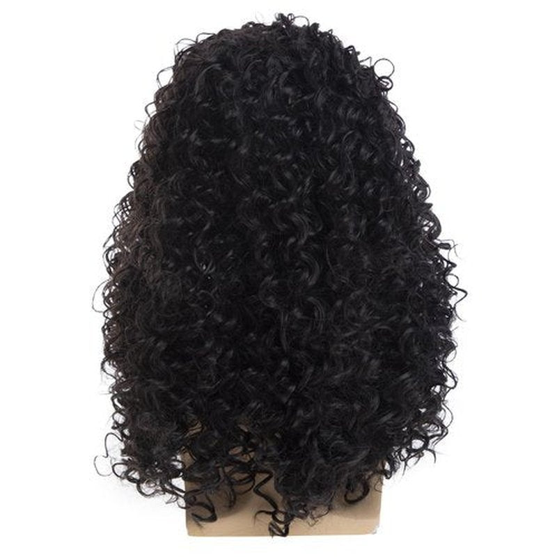 Dsimeig Long Curly Black Wigs for Men Halloween Costume Party Wig
