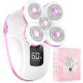 Electric Razors for Women, Rechargeable Rotary Painless Shaver for Legs Bikini Facial Hair Removal, Cordless Womens Trimmer for Lady Grooming, Body Wet/Dry Razor Water Resistant Grooming Kit (Cherry)