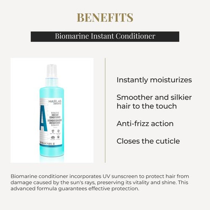 SALERM - Leave-In Hair Conditioner - Biomarine Hair Lab - 200 ml - Hydrates and Detangles Hair - Closes the Cuticle - with Marine Algae Extract and Hyaluronic Acid - Paraben-Free