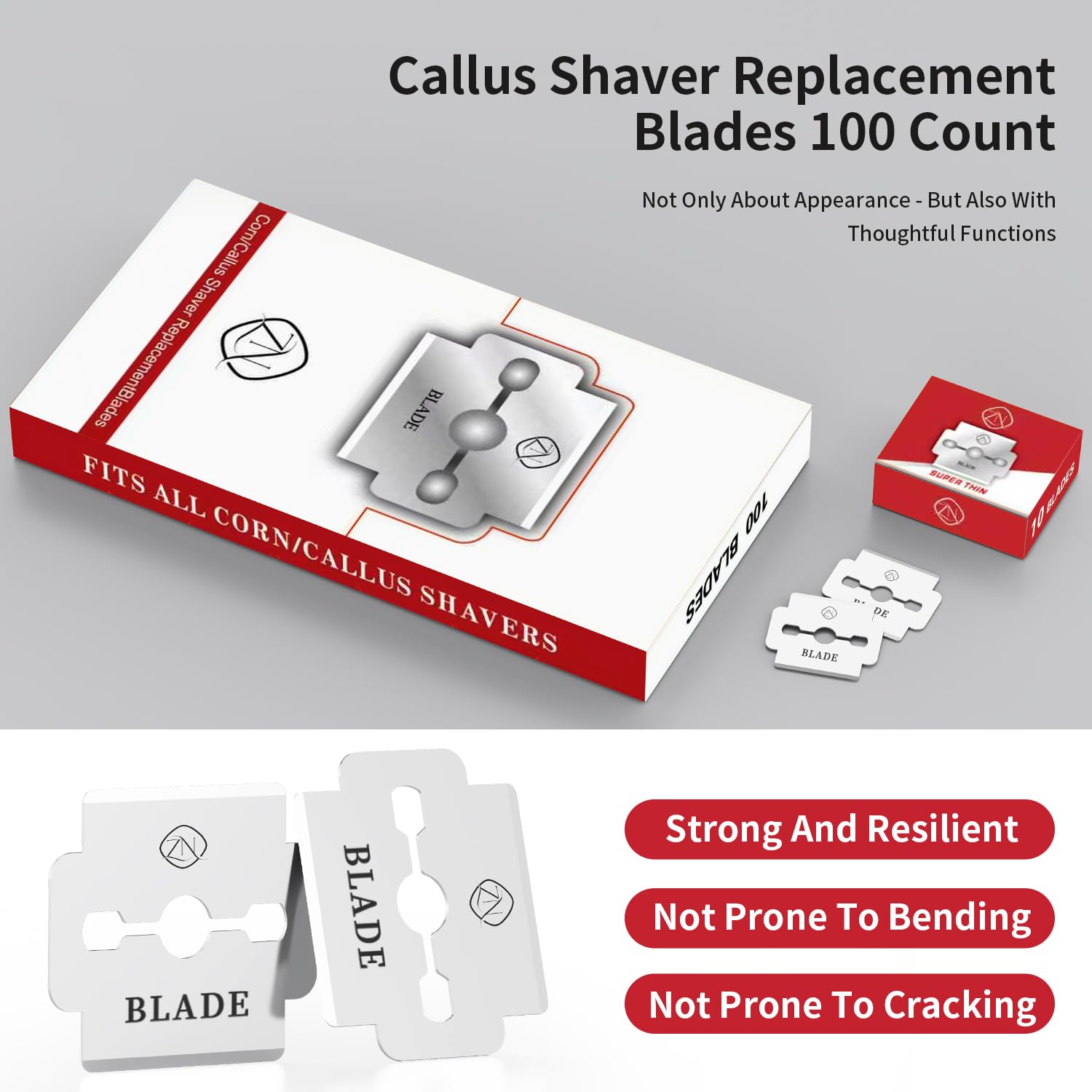 ZIZZON Callus Shaver Replacement Blades 100 Count