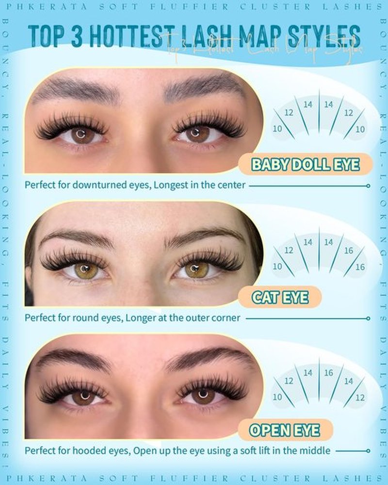 PHKERATA Wispy Lash Clusters Naural Eyelash Clusters Extensions C Curly Individual Lashes Clusters DIY Eyelash Extension with Wide Soft Thin Band,10-16MM,180Pcs