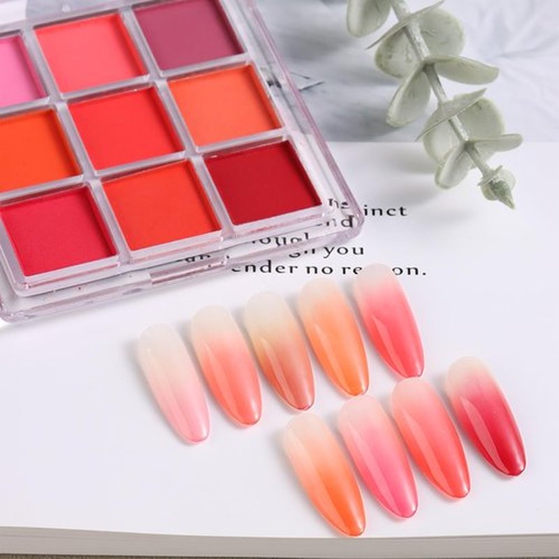 SUTOKAKA 2 Pack Ombre Nail Pigment Powder Set Mixed Color Solid Gradient Nail Powder Palette Nail Glitter Rub on Dust for Nail Art Design Manicure Accessories