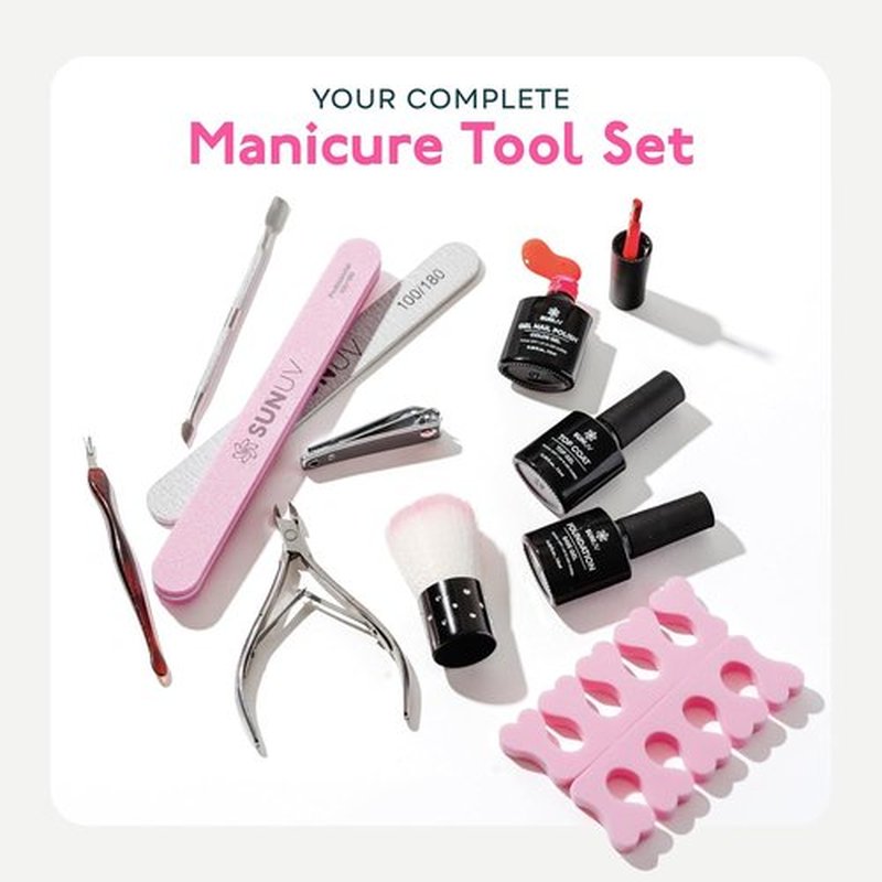 SUNUV Gel Nail Polish Kit - 23 Pcs with UV Light | 12 Vibrant Colors & Manicure Tools for Home Salon Gift