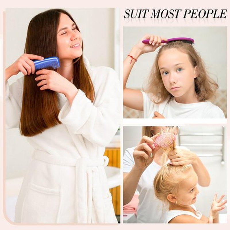 30 Pcs Mini Wet Hair Brush and Wide Hair Combs, Travel Detangling Brush for Most Hair Types Mini Brush Bulk for Easter Basket Stuffers