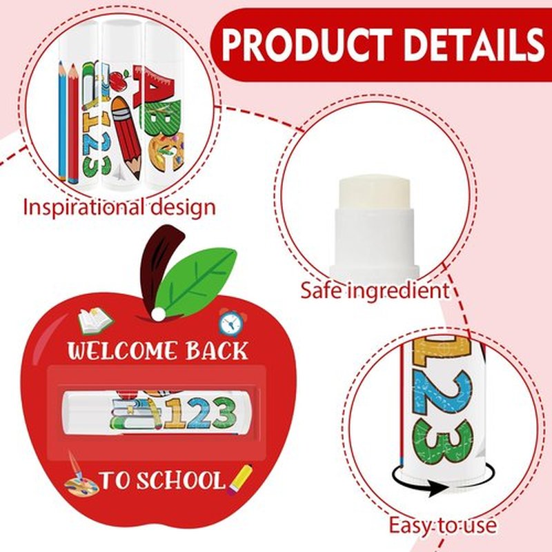 30 Pack Back To School Lip Balm Bulk Moisturizing Natural Lip Balms for Dry Cracked, Goodie Bag fillers, Party Supplies Valentine Gifts for Teacher Friends Family